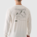 Vīriešu longsleeve oversize ar apdruku - balts